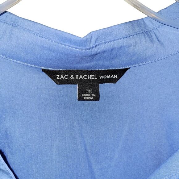 Zac & Rachel Blue 3/4 Sleeve Button Down Shirt - Picture 2 of 4